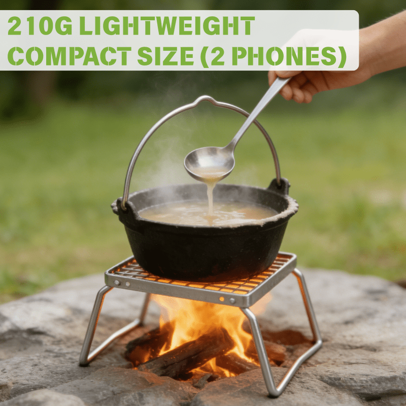 Portable Stainless Steel Wood Burning Camping Stove - Heavy-Duty Foldable Outdoor Stove with Chimney & Fire Pit, Compatible with Charcoal/Wood, Ideal for Hiking, Camping, Survival & Backyard Use