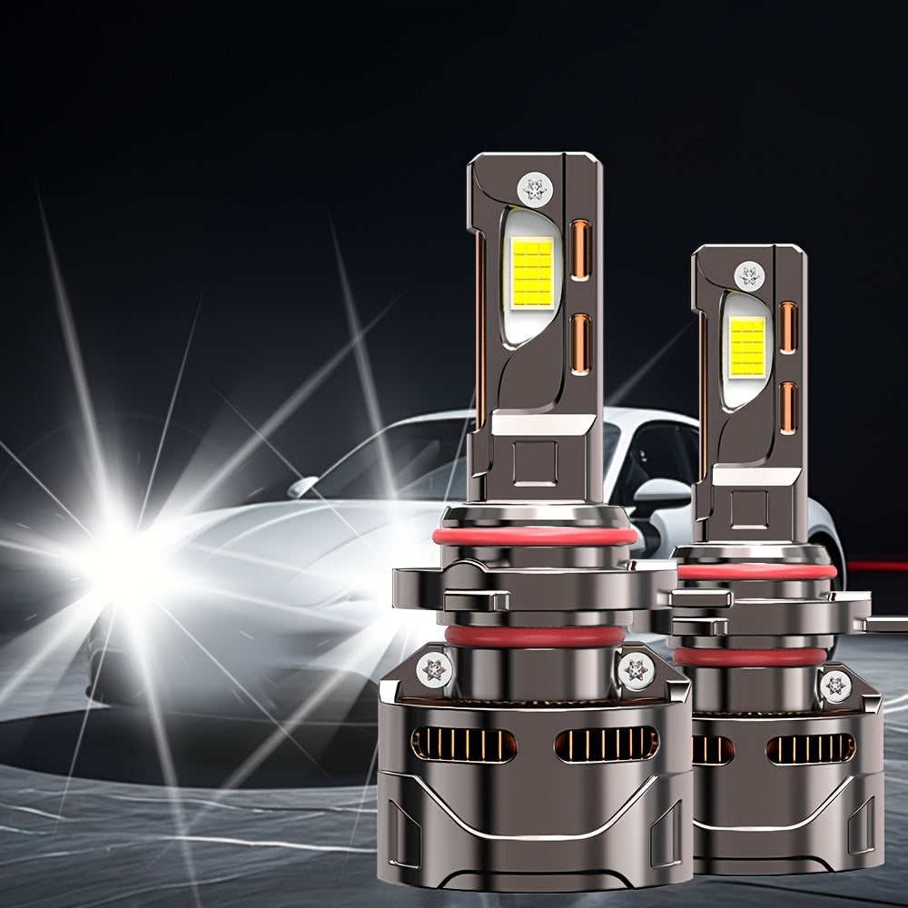 2-Pack H1 H4, 9003, HB2, H7, H18, H8, H9, H11, H16, 9005, HB3, 9006, HB4, 9012, HIR2 LED Bulbs, for Cars, 400% Brightness Increase, 360W High Power Bulbs, 58630 LM - B0031, No Battery Included