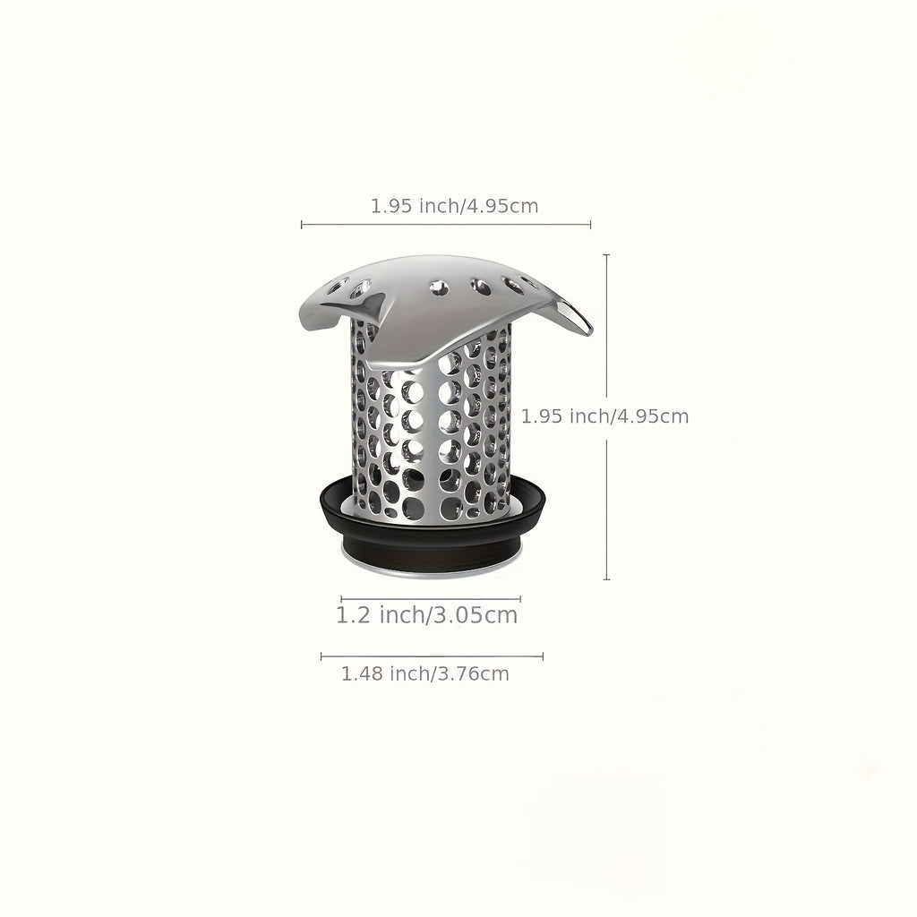 304 Stainless Steel Bathtub Drain with Hair Catcher - Rustproof, Durable Hole Design for Efficient Drainage & Clog Prevention, Modern Bathroom Sink/Shower Drain Cover, Modern Metal Finish, High-Quality Surface