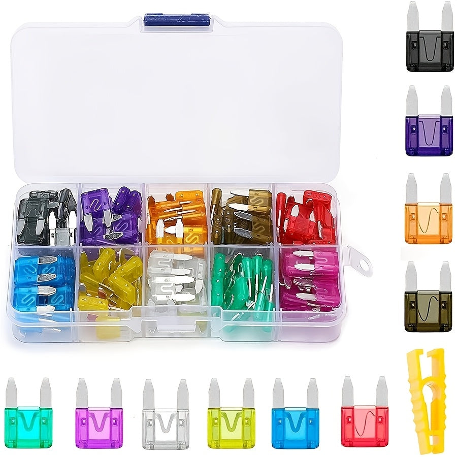 100-Piece Box Automotive Truck Micro Blade Fuses – 2A 3A 5A 7.5A 10A 15A 20A 25A 30A 35A Ampere Minimum Rating