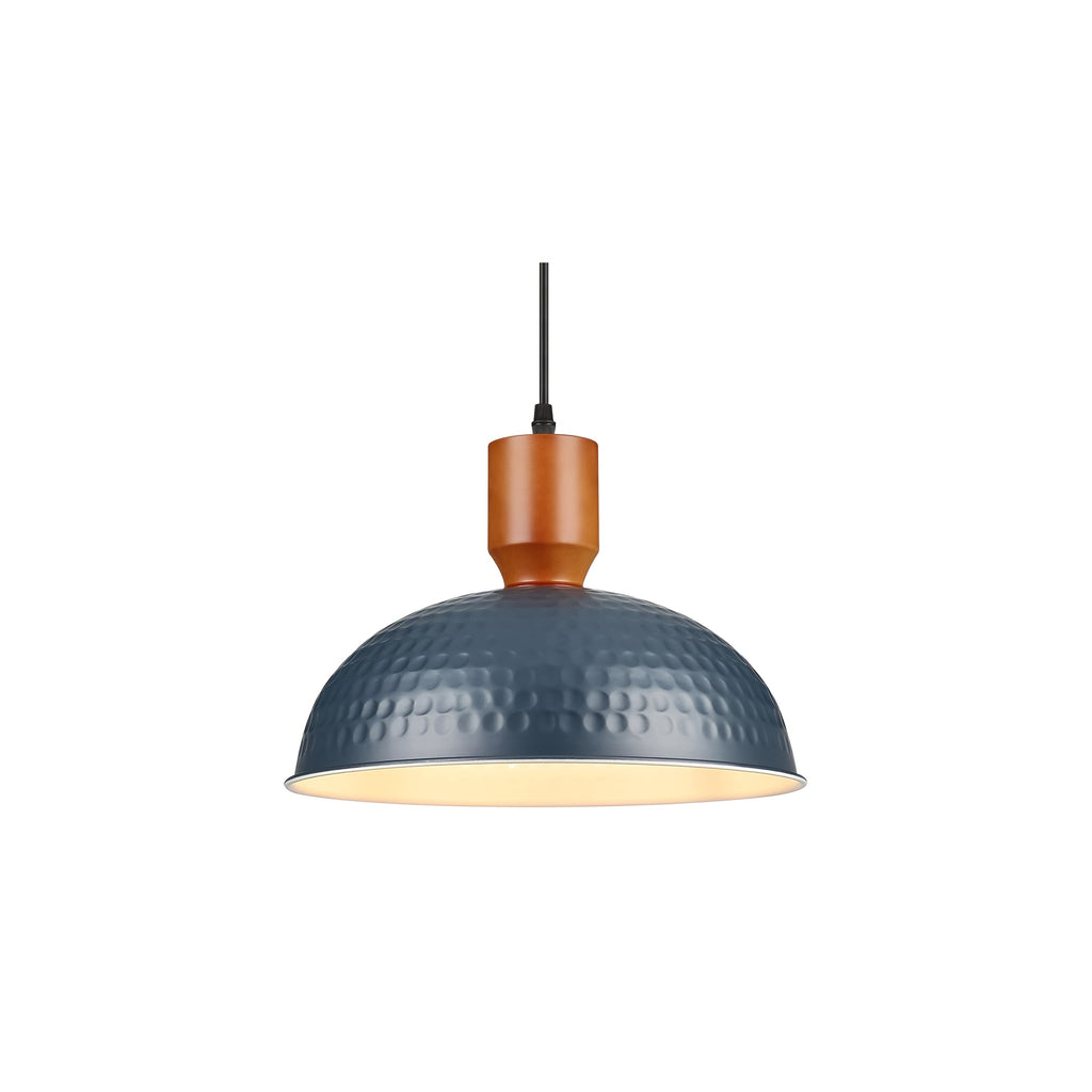 Black/Blue Hammered Kitchen Island Light, Industrial Pendant Light with Dome Shade, Adjustable Metal Hanging Pendant Light, Ceiling Pendant Light Suitable for Dining Room and Bedroom