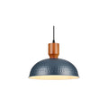 Black/Blue Hammered Kitchen Island Light, Industrial Pendant Light with Dome Shade, Adjustable Metal Hanging Pendant Light, Ceiling Pendant Light Suitable for Dining Room and Bedroom
