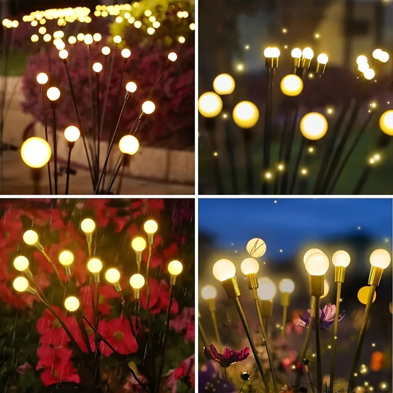 Solar Firefly Light, Equipped with Ten LED Beads, Wind-Driven Lawn Light, Courtyard Garden Ground Insert Light, Ambient Camping Light