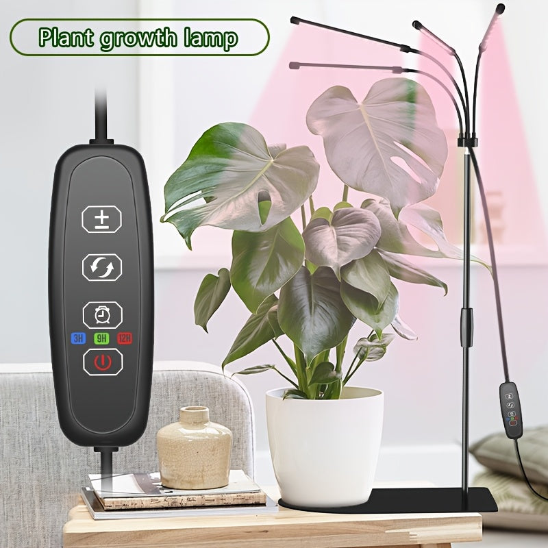1-Pack Full Spectrum LED Plant Grow Light, USB Powered for Indoor Seedlings & Potted Plants, 9 Dimmable Levels, Auto On/Off Timer 3/9/12 Hours, Ideal for Winter Succulent Growth (Plug Not Included)