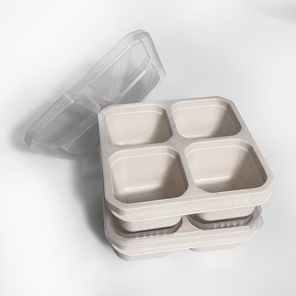 2-Piece Bento Box Set with Lids, 4-Compartment Meal Prep Container – Perfect for Meal Prep, Camping, Office – Microwave & Dishwasher Safe (4 Colors Available) – Back-to-School Lunch Box