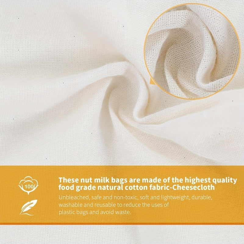 Reusable Cheesecloth & Filter Bag, Heavy-duty Nylon Kitchen Strainer with Opening, Perfect for Cheese, Nut Milk, Coffee, Tea, Yogurt, Cold Brew, Easy Clean, Dishwasher Safe