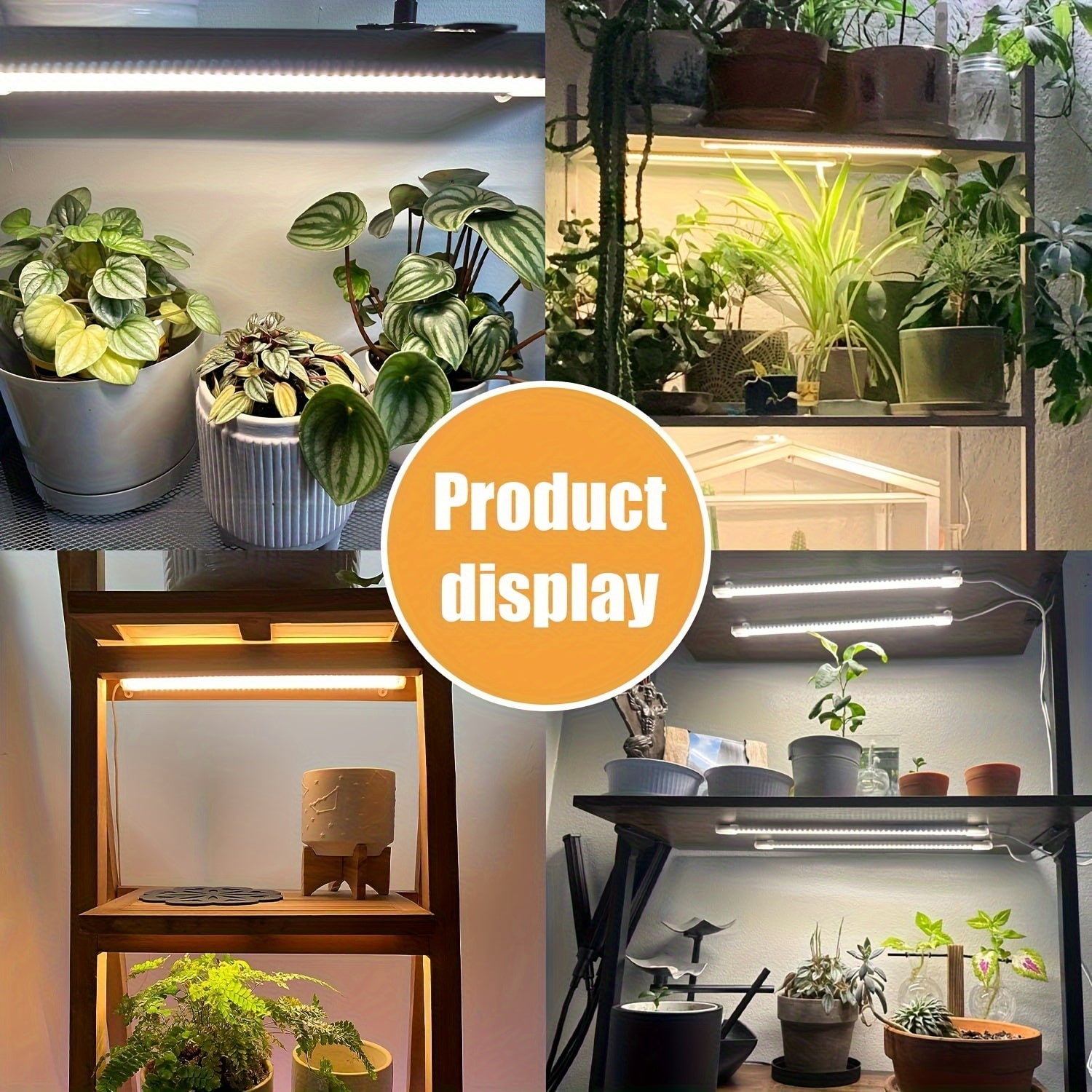 1/2-Pack LED Plant Grow Light Strip, 6000K Full Spectrum Grow Light for Indoor Plants, Daylight Grow Lamp with 3/9/12H Timer, 10 Dimmable Levels for Hydroponics Succulents, Plant Shelf Use