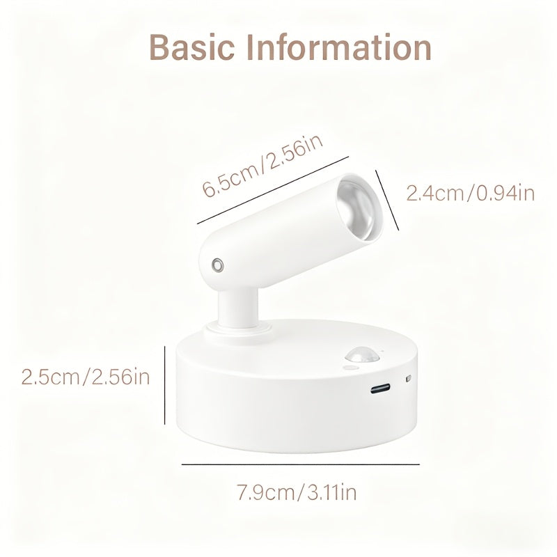Whole House Light & Shadow Magician | Magnetic Rotating Sensor Spotlight, Touch Stepless Dimming, Night Sensor Lights Up Automatically When People Approach, Creates Small Hill Wall Wash Effect