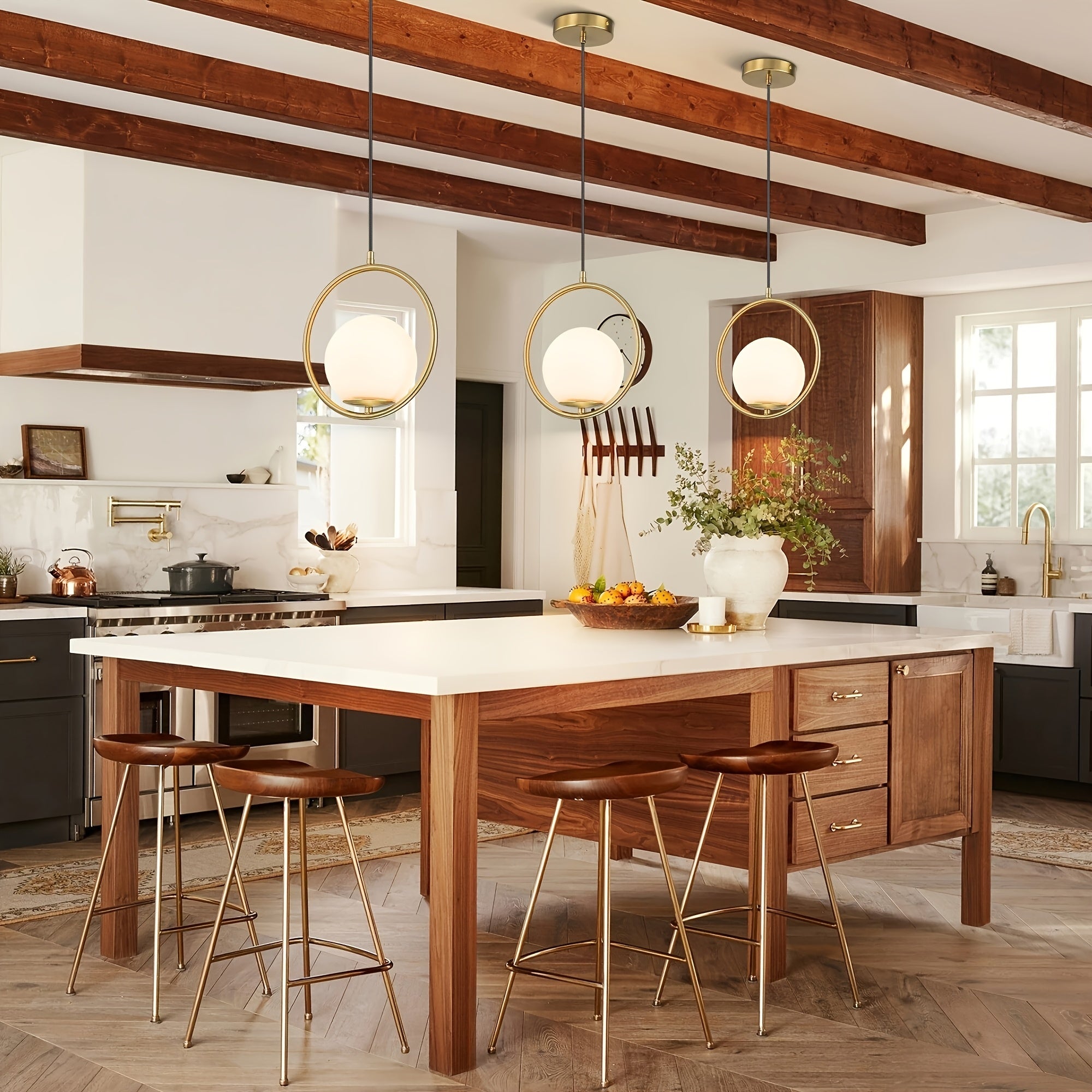 1/2-pack, modern minimalist island pendant light, iron body with polished finish, with plastic pendant, suitable for dining room island ceiling decorative light, E27 base, bedroom bedside and café ambiance light, height adjustable (bulb not included)