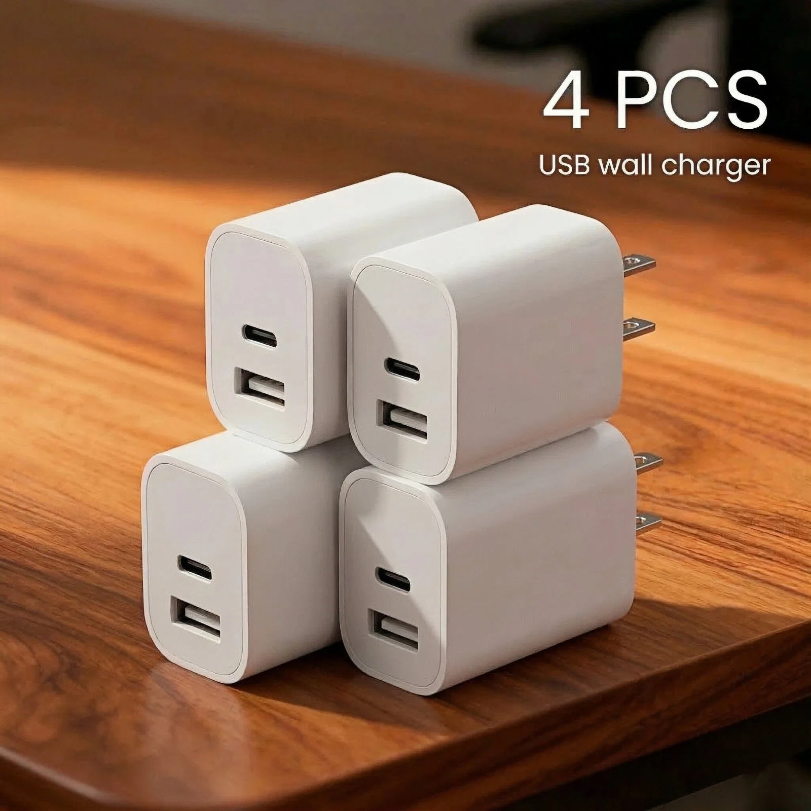 Power Adapter 2pcs Charger Dual-Port Safe Charging White USB Charging Head Type-A + Type-C Compatible with Most Phones 10W Suitable for Older Model Devices Value Pack Ideal for Daily Household Use Multiple Pack Options Available