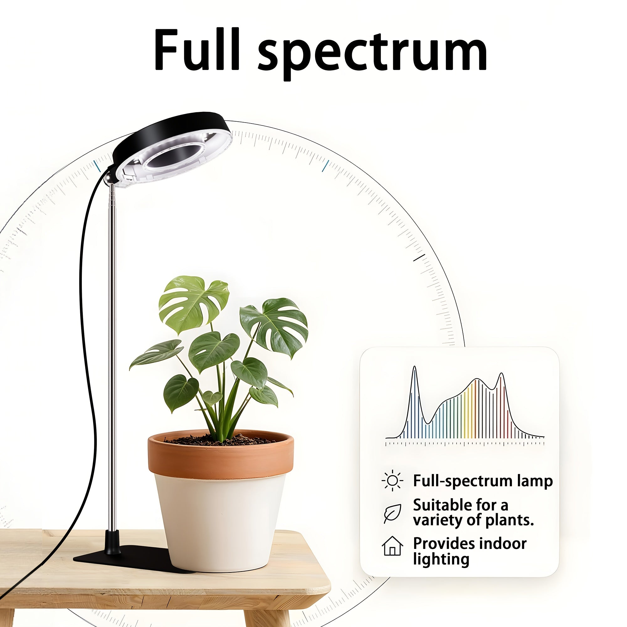 2-Pack Full Spectrum LED Plant Grow Light with Base, 720° Magnetic Suction Lamp Head & Height Adjustable Grow Light, 3/6/9H Timer & Brightness Dimmable, Gothic Room Decor, Black Version