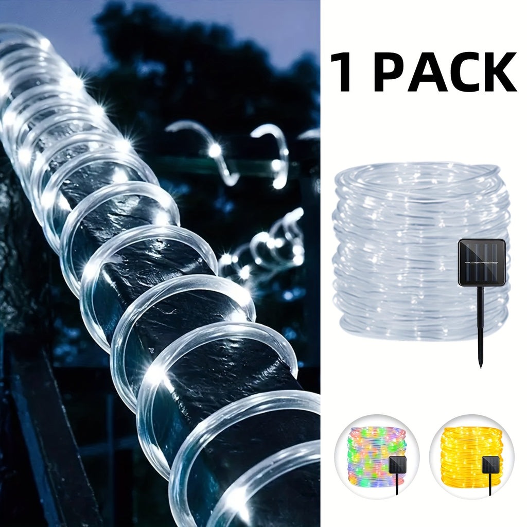 A set of outdoor solar garden lights, water pipe lights, tube lights with 8 flashing modes, IPX4 protection rating, angle theme, suitable for Christmas, gardens, shops, parties, weddings and other scenes, three colors optional