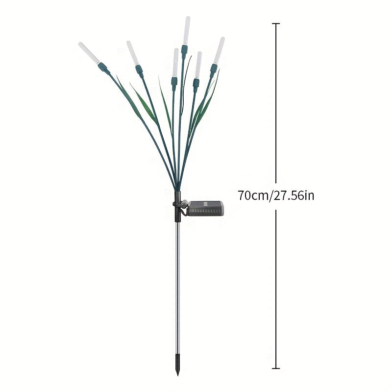 Solar Courtyard Light - IP65 Waterproof LED Outdoor Fairy Light, Swaying Reed Design, Suitable for Patio, Courtyard and Pathway Decoration, Solar Powered, Warm White Light Garden Solar Light