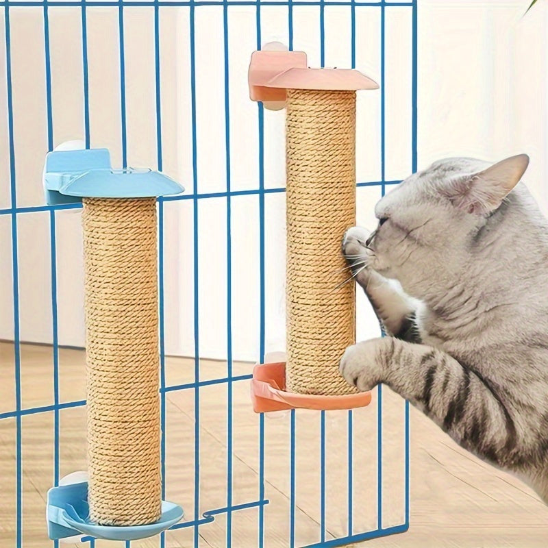 猫爬架替换柱 猫窝配件 猫蹭痒剑麻垫 DIY猫笼悬挂猫抓柱 猫咪解闷神器 耐用猫抓板配件 适用于家庭和办公室 防滑耐磨 易安装