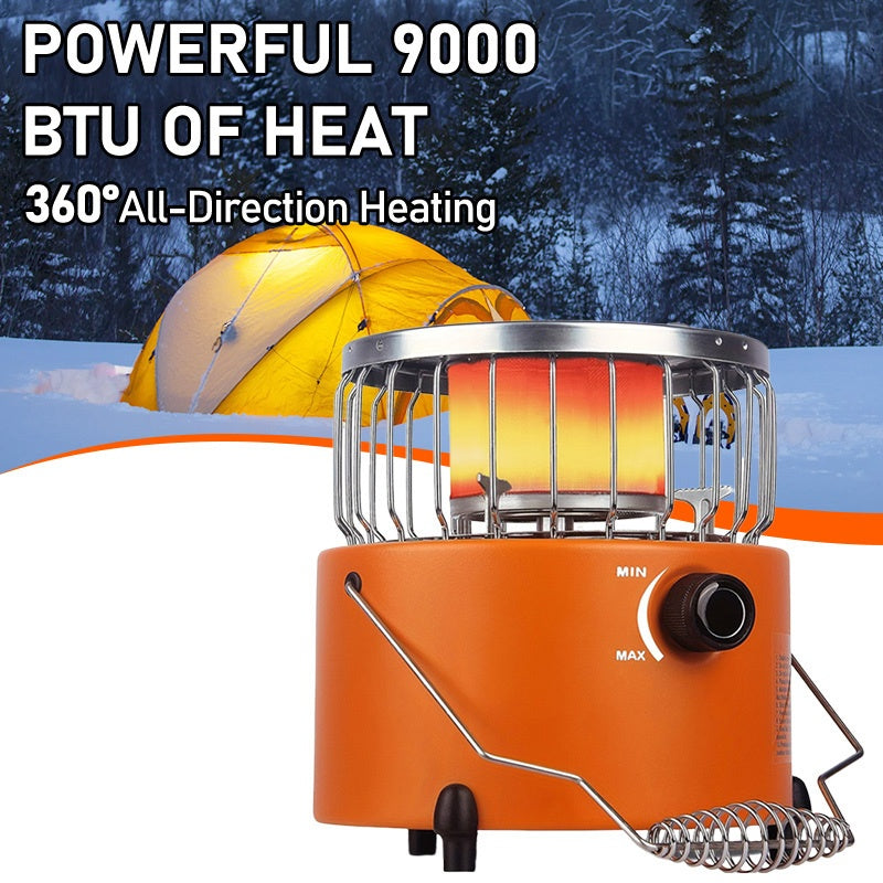 9000 BTU Portable Propane Radiant Heater Stove - 3-in-1 Indoor/Outdoor Portable Propane Stove, Ideal for Reliable Heating, Cooking & Emergency Preparedness, Adjustable Flame, Carry Bag Included