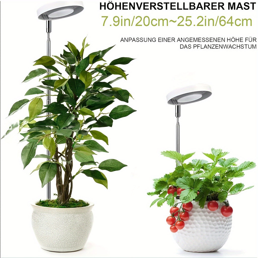 1PC LED Plant Grow Light, USB Powered Full Spectrum Sunlike Potted Plant Grow Lamp, 4-Level Dimmable Timer, Plant Supplement Grow Light with 1 Timer