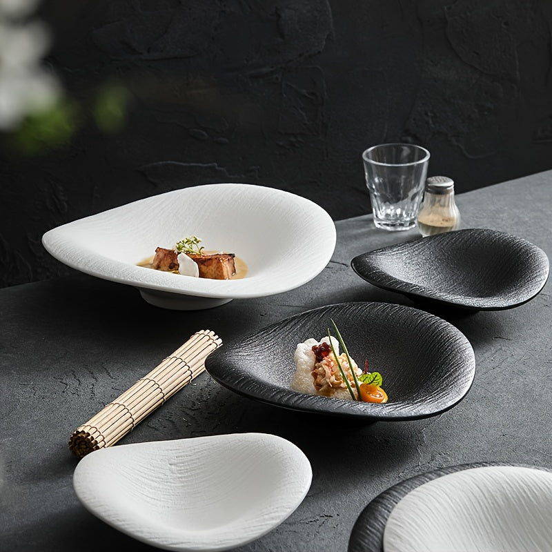 1pc Creative Irregular Shape Plate, High-End Sense Irregular Dish, Home Western Dinner Plate, Cold Dish Plate, Salad Plate, High-Appeal Food Presentation Plate