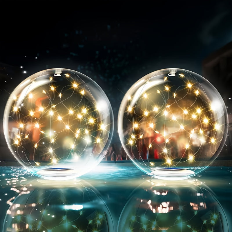 2-Pack Solar Floating Light with Air Pump - Solar Ball Light, Suitable for Pool, Pond Patio Light, Outdoor String Light, Garden Decorative Light, Ground, Party, Courtyard Party, Outdoor Decoration