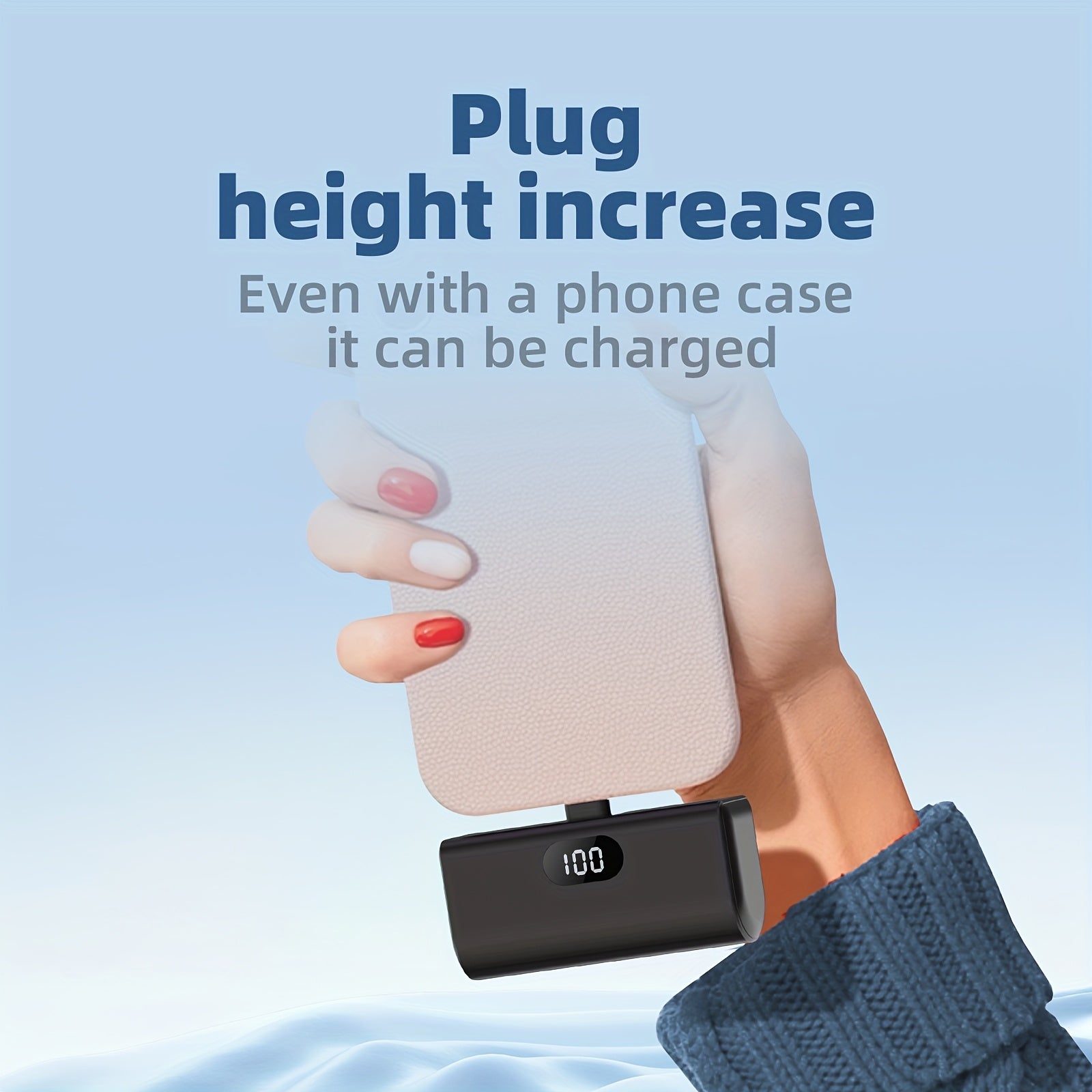 [新款迷你移動電源] 5000mAh超輕便攜充電器，內建USB-C直插式介面，5V2A輸出，LED數字顯示，無需線纜，直接插入充電，適合飛行，相容IOS 17/16 Plus/15 Pro/15 Pro Max/Pad Pro，安卓手機、耳機、揚聲器及其他電子裝置。是通勤者、旅行者、學生的理想選擇