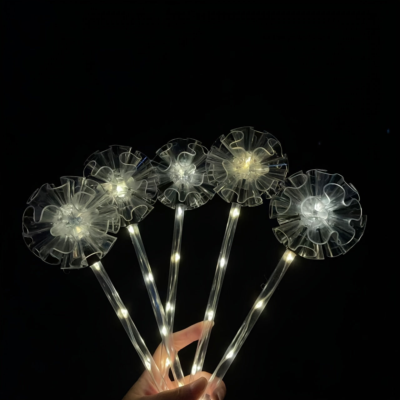 Solar Transparent Tube Five-in-One Hydrangea Ground Stake Light