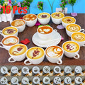 16PCS Coffee Stencil Art Templates - Printing Patterns for Coffee, Milk Cake & Cappuccino, Cake Drawing Stencils, Home Kitchen Baking Supplies