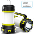 Rechargeable Flashlight Camping Lantern, 6 Lighting Modes, Super Bright LED Spotlight, 3000mAh Battery, Foldable Hook & Side Light, Handheld Torch for Emergency Power Outage Hiking Camping