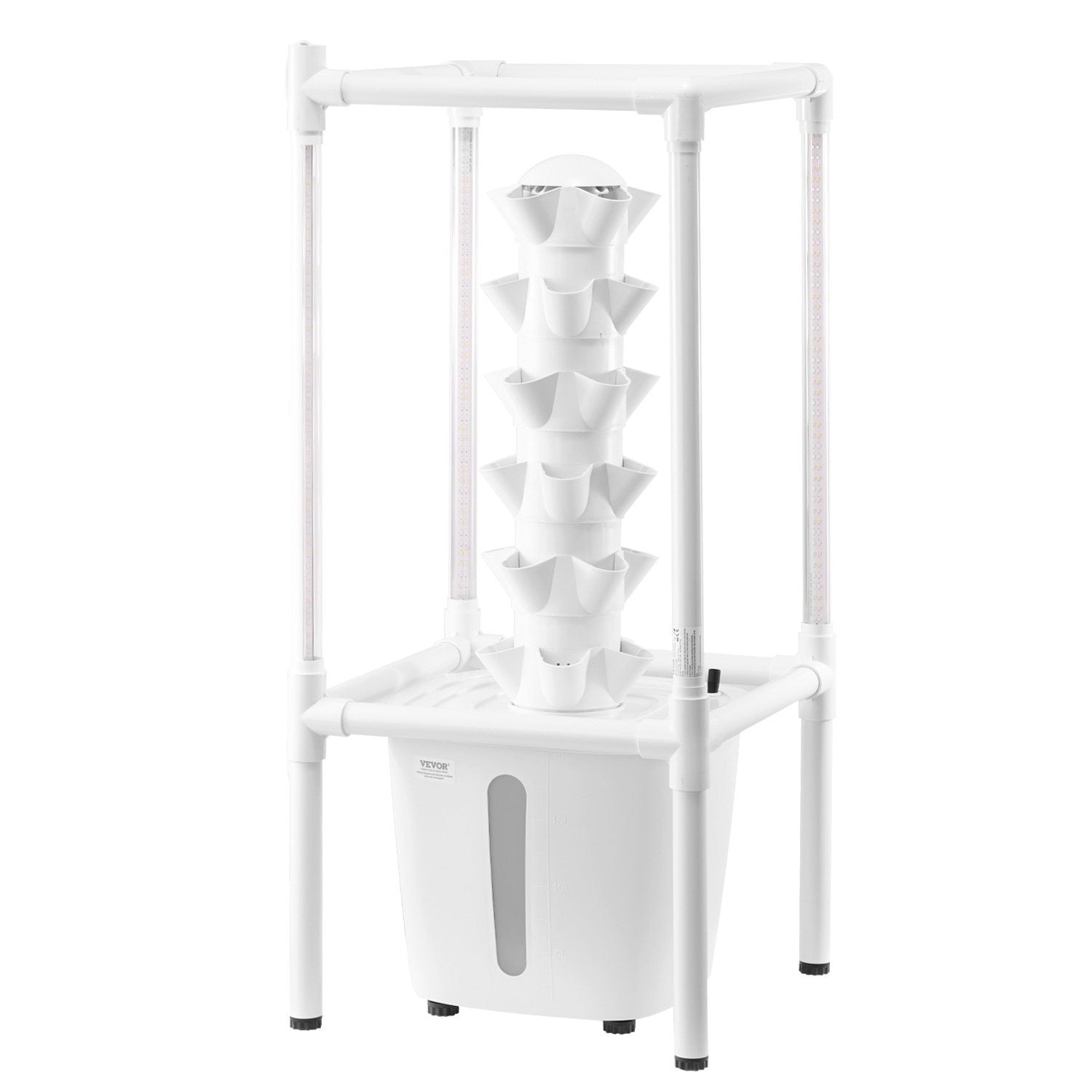 VEVOR Hydroponic Growing System with Grow Light, 30 Pods Hydroponic Tower Garden