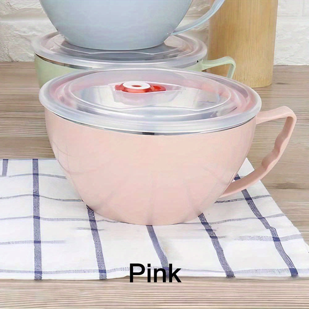 Stainless Steel Insulated Noodle Bowl with Lid – Double-Layer Leak-Proof Design, Perfect for Hot Meals, Instant Noodles &amp; Takeout Food – Durable &amp; Easy to Clean – Ideal Choice for Home, Office, School Lunch Box, Travel Food Container