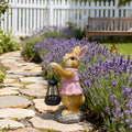 1PCS Solar Couple Rabbit Decorative Light, Cute Ornament, Courtyard Decorative Light, Creative Garden Light, Resin Statue Light, Suitable for Porch, Garden, Courtyard, Very Nice Gift