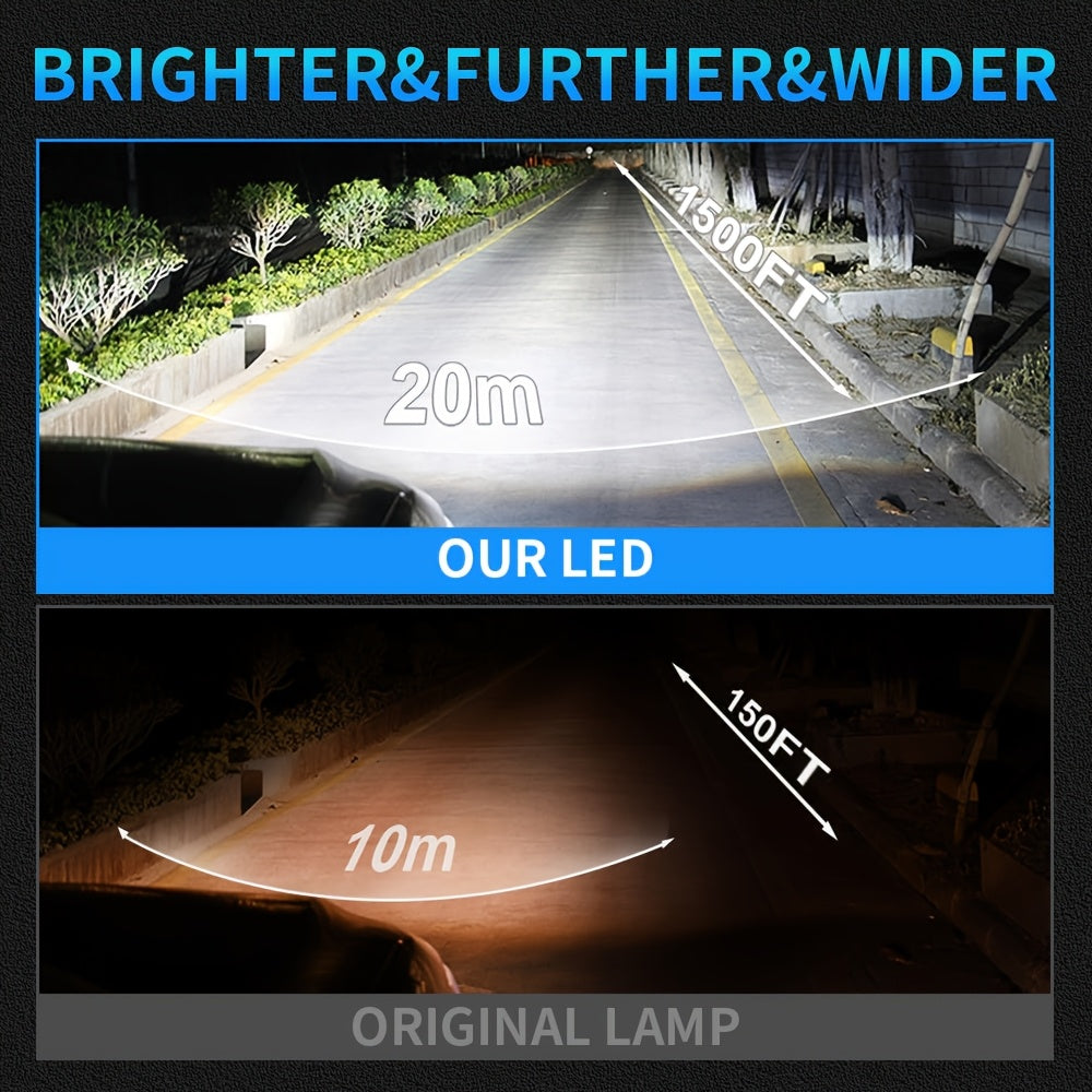 2025 Newest Ultra H3 LED Bulbs, Super Bright H3 1:1 Mini Size, Ultra-Stable Power 18000LM 6500K Fanless H3 LED Bulbs, Plug-and-Play, No Adapter Needed, Non-Polarity, 2-Pack