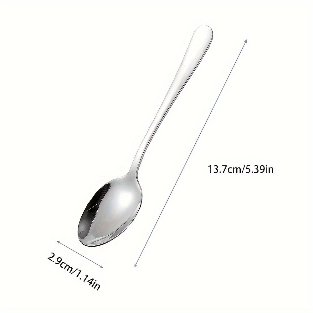 12-Piece Stainless Steel Dessert Spoon (5.39in) – Mini Ice Cream Spoon, Coffee Spoon, Fine Tea Spoon – Small Stainless Steel Spoon, Cutlery Set – Perfect for Home, Kitchen, Restaurant, Afternoon Tea