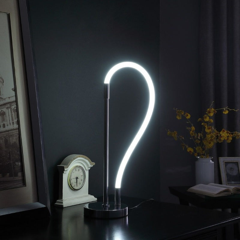 20.25-inch flexible LED tube light with magnetic lamp head, modern chrome silver desk lamp, durable lampshade