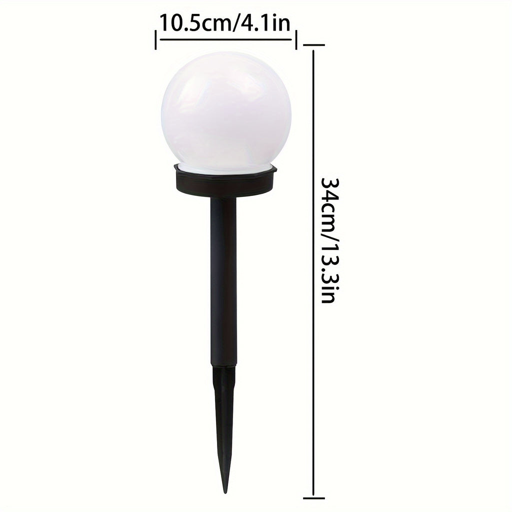 Solar White Ball Lawn Light Landscape Spotlight, White LED Outdoor Globe Courtyard Light, Perfect for Garden, Lawn, Pathway, Walkway Decoration, Solar Globe Light, Street Light, Floor Lamp, Perfect for Festival Party Decorative Light 6pcs