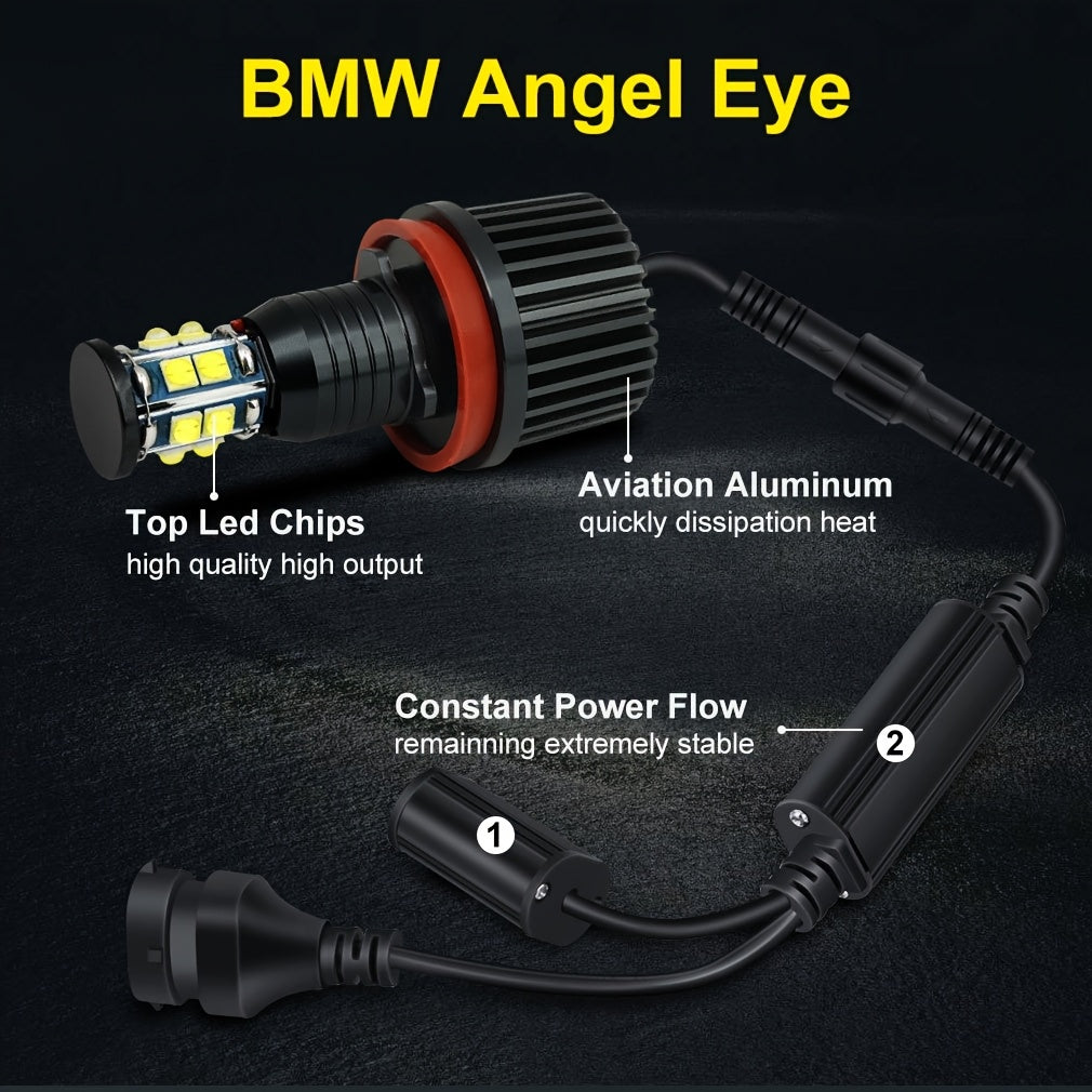 XSTORM 2Pcs H8 LED Angel Eye Headlight Bulbs LED Marker Light Canbus for BMW X5 E70 X6 E71 E90 E91 E92 M3 E89 E82 E87 Car Headlights 12V