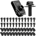 50-Piece 1/4" U-Nut Clips and Hex Head Auto Fender Bolt Set – for Car Fenders, Engine Splash Shields, Hoods & Bumpers