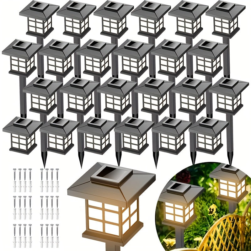 24/12/6 Pack LED High Quality Solar Lights, Suitable for Outdoor, Christmas Decoration, Illuminating Your Garden, Landscape, Pathway, Yard, Patio and Driveway Lighting (White/Warm/Color Light)