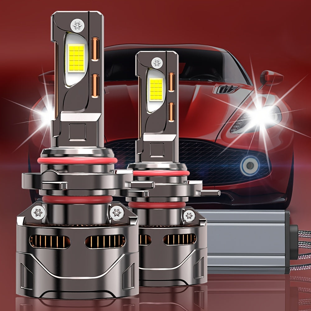 2-Pack 59800 Lumens LED Car Headlights High Power 360W High/Low Beam 7500K LED Bulbs H1 H4 H7 H11 9005 9006 9012 12V/24V 360° Beam Angle 950% Brightness Increase Fits Most Car Models No Battery Included QY029