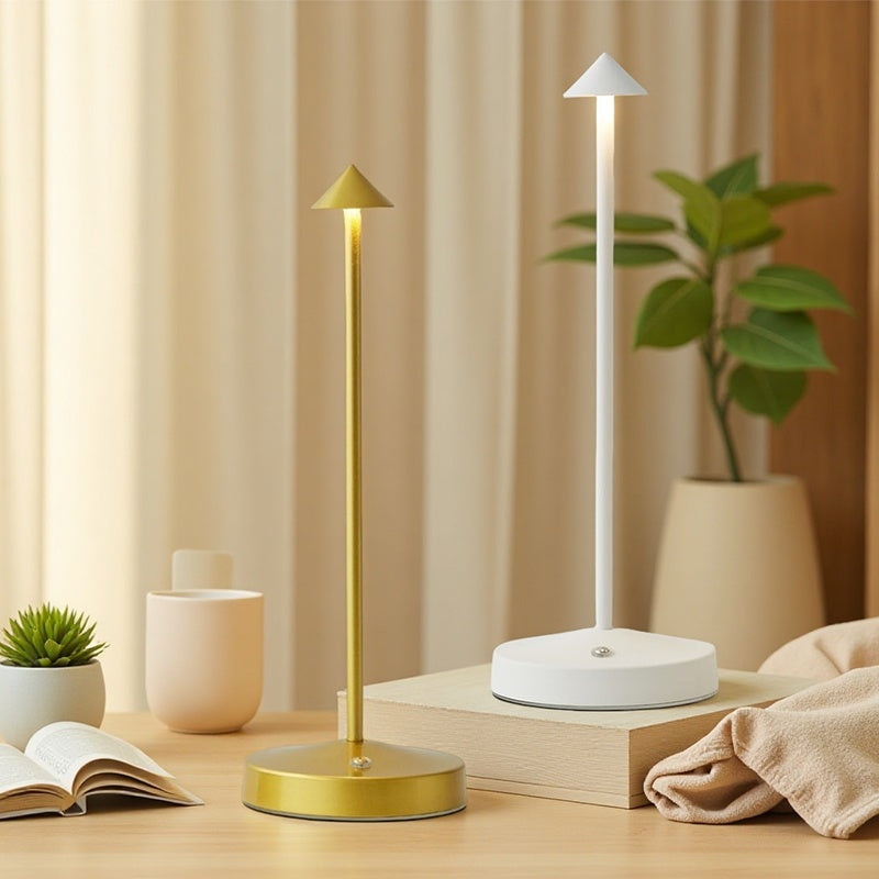 2pc rechargeable ambiance wireless smart table lamp, portable LED battery-powered USB desk light, 3-level brightness adjustable bedside night light, suitable for restaurant and outdoor scenes