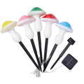 One-to-Five Solar Cartoon Mushroom Ground Insert Light, Outdoor Garden Courtyard Decorative Light, Holiday Atmosphere Light, Automatic On/Off, Decorative Design, Easy Installation, Festive Decoration Light