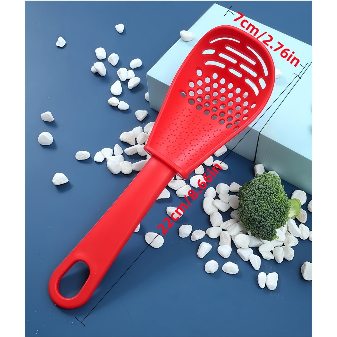 1 or 3 Pack 7-in-1 Multipurpose Kitchen Tool - Garlic Mincer, Egg Beater & Separator, Potato Masher with Strainer & Spatula | Space-Saving Utensil for Baking & Salad Prep (Dishwasher Safe)