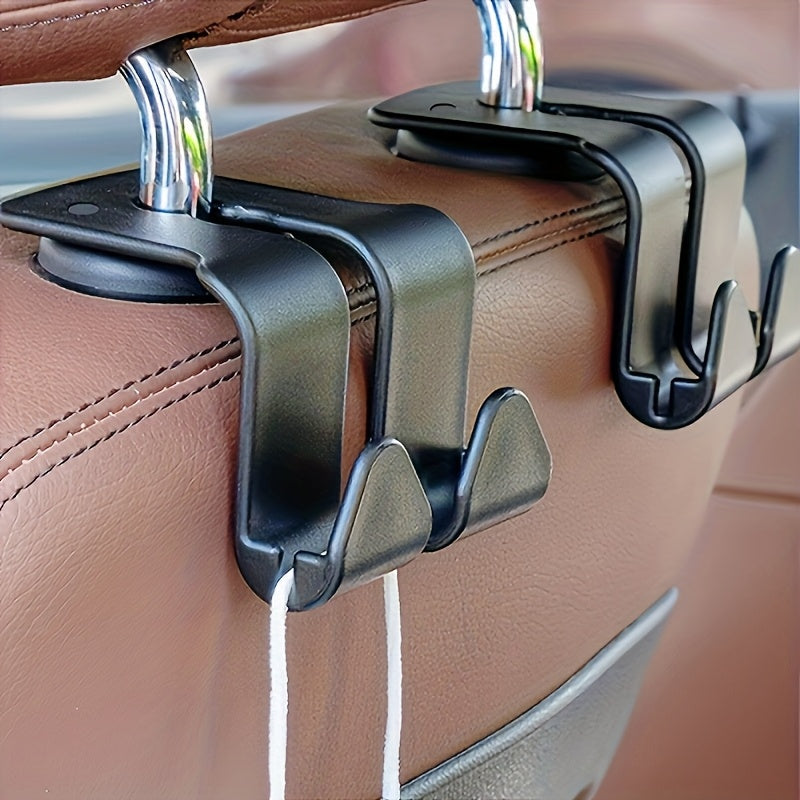 2pcs Multifunctional Storage Clip, Space-Saving, PVC Material, Universal Fit for All Vehicle Models - Perfect for Hanging Bags & Accessories, Interior Car Hook System | Sturdy Construction | Secure Clip Design