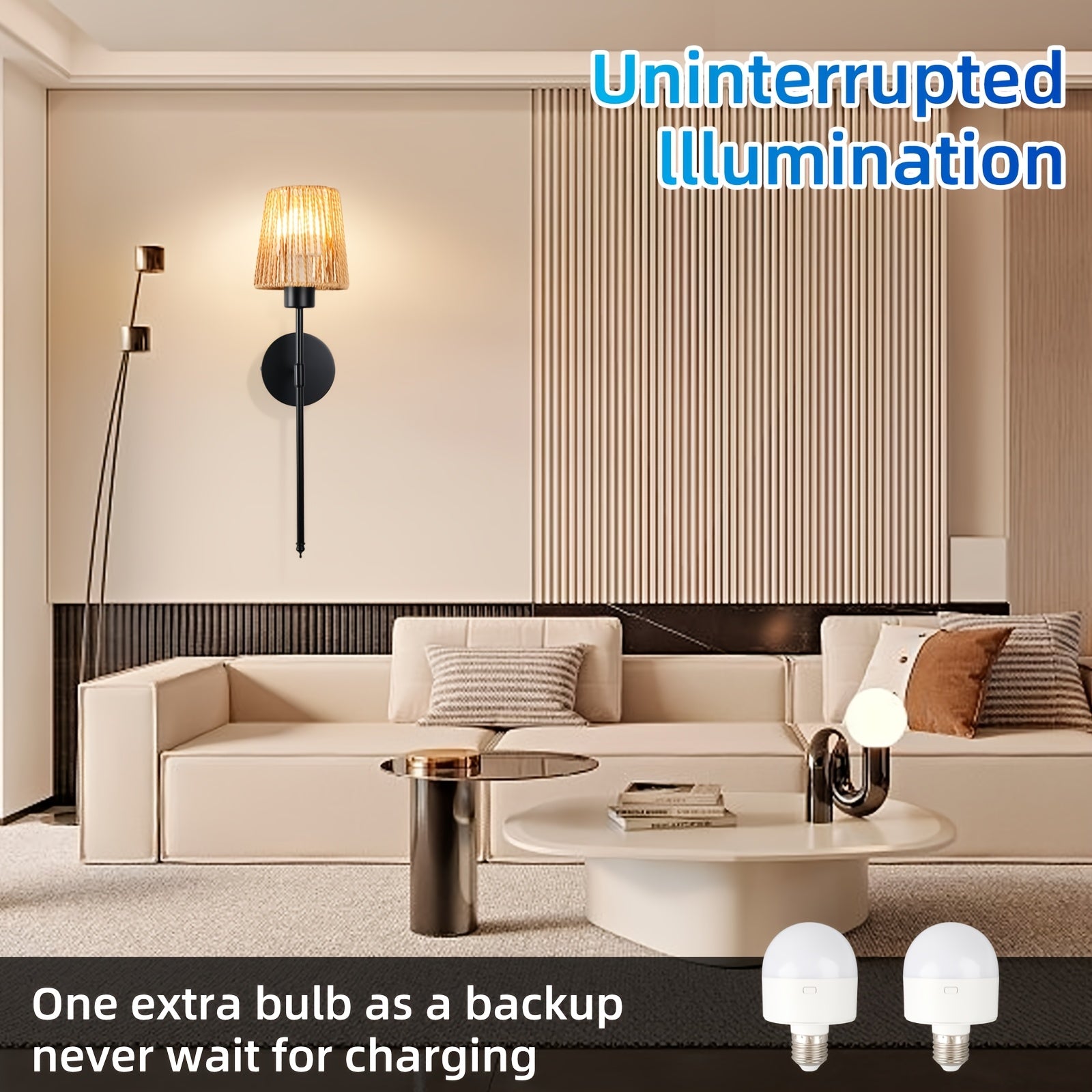 2 Battery Operated Wall Lights, Rechargeable Dimmable 15-Color LED with Remote Control, Linen Shade, Modern Style, Suitable for Bathroom and Living Room, Semi-Flush Mount Installation