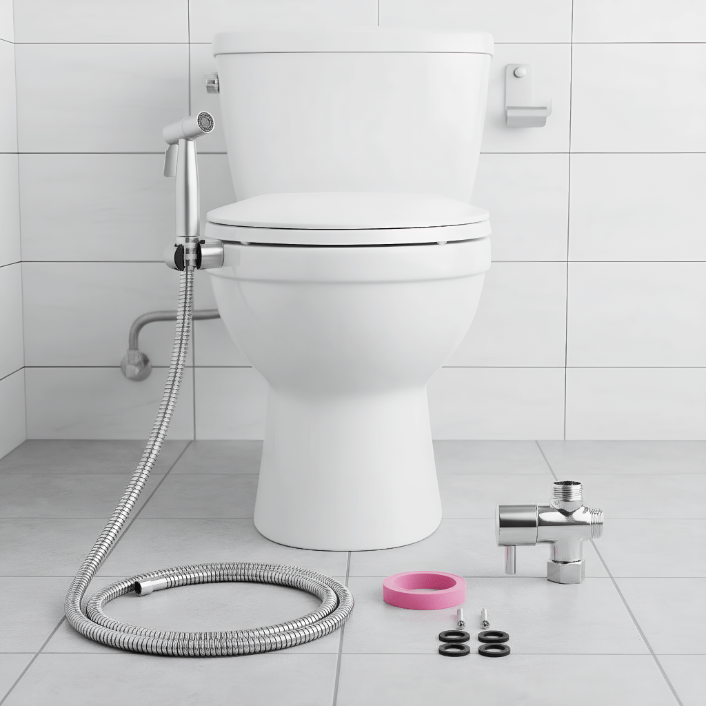 1Set (13pcs) Portable Bidet Sprayer for Toilet - 304 Stainless Steel, USA Standard, Adjustable Water Pressure, Fits Bidet Seat, Bidet Toilet, Bidet Attachment - Toilet Companion Cleaner