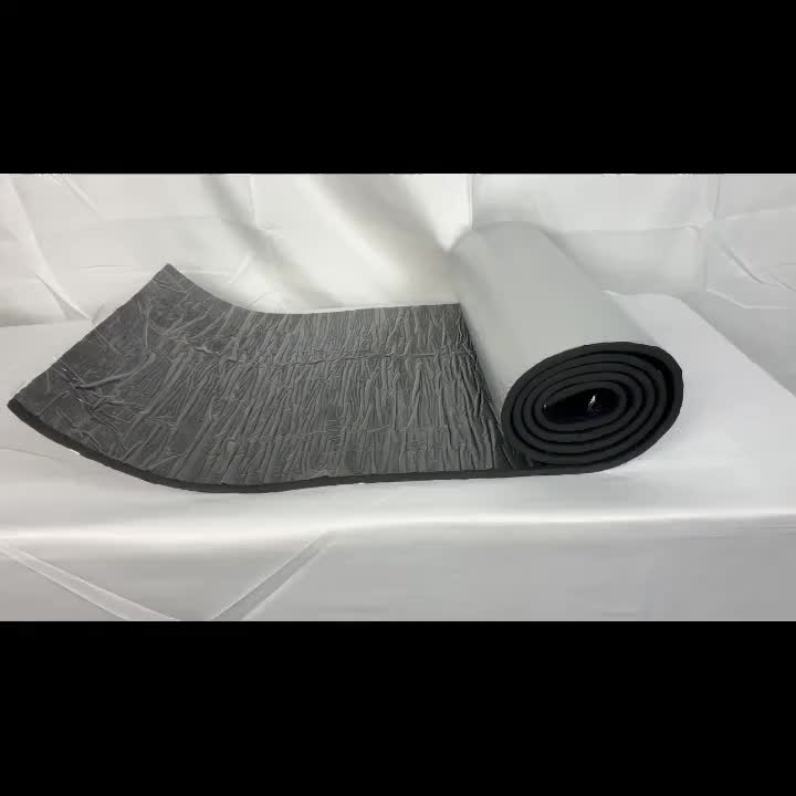 自粘铝箔保温卷，耐热隔音降噪汽车房车泡沫地板屋顶绝缘材料，黑色，高温耐用，表面纹理设计