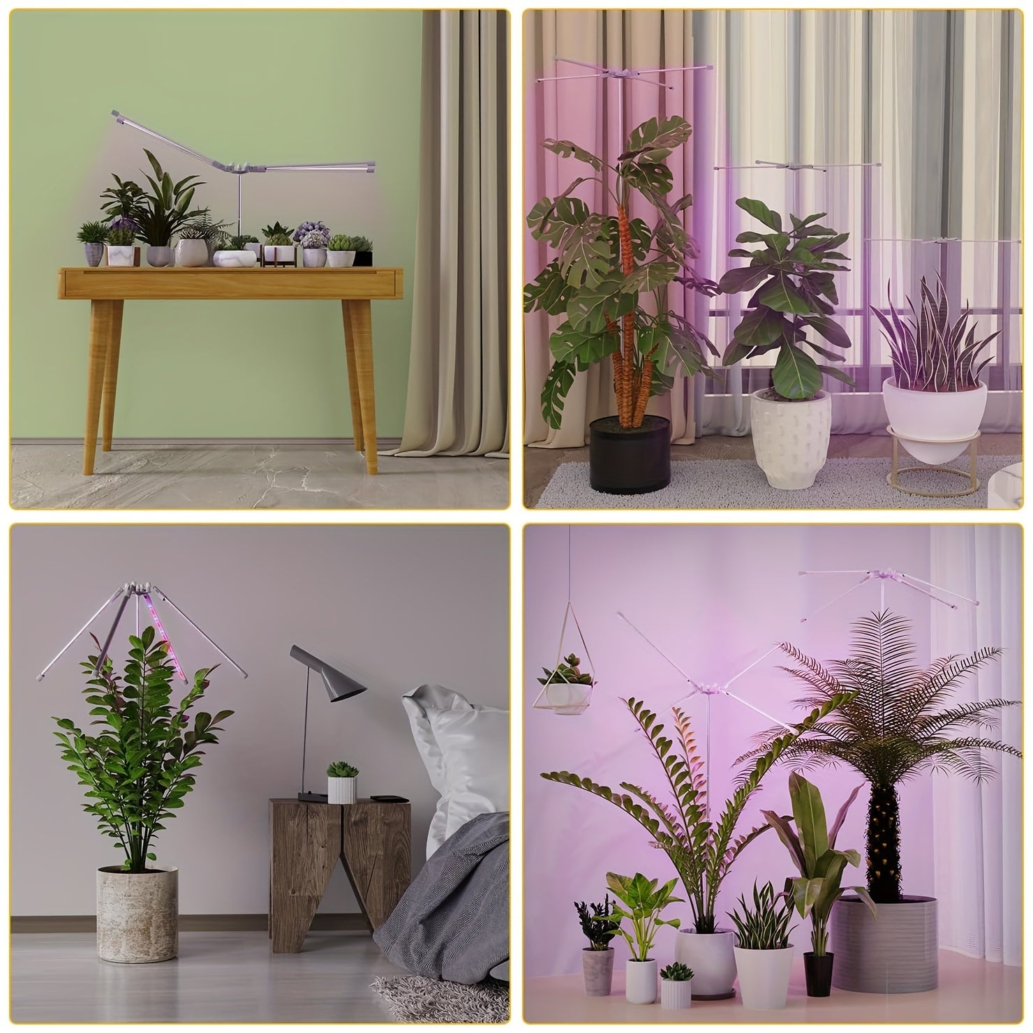 1pc 4-Tube 3 Lighting Modes 96LED Full Spectrum Grow Light, Multi-Angle Illumination, Dimmable & Timable, 30cm-150cm Height Adjustable, USB Powered LED Plant Grow Light (No Built-in Battery)