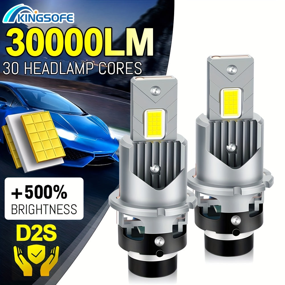 Input: D2S LED Canbus LED D4S Dual-Side 3570 30pcs CSP Chip Liquid LED Lamp 1:1 Size 6500K White Light 12V Plug-and-Play 24V, Output
