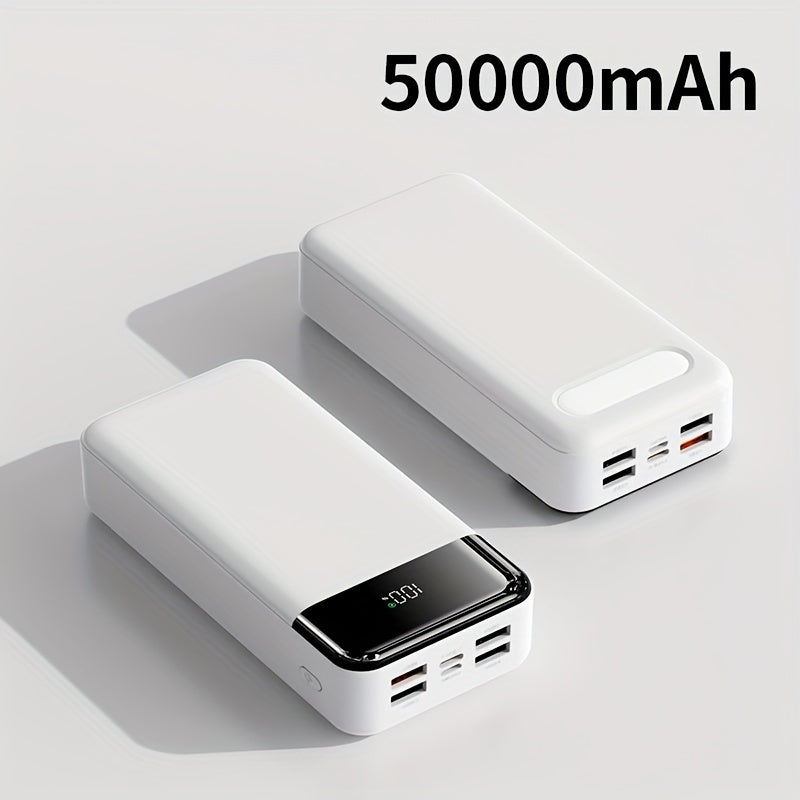 50000mAh大容量移動電源帶LED電量顯示 22.5W快充 - 戶外露營燈，適用於iPhone、安卓及數碼裝置，節日禮物