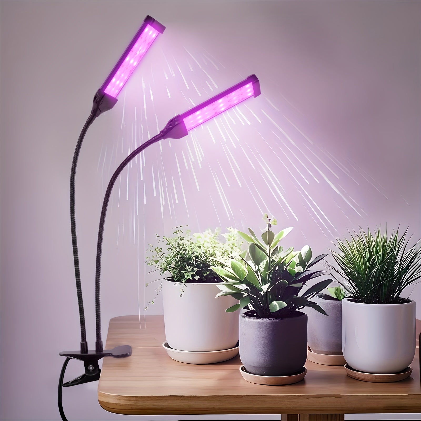 2-in-1 Full Spectrum LED Plant Grow Light, USB Powered with Timer & Dimmable Function, 3 Lighting Modes, Smart Sensor Timer Dual Wavelength Design, Indoor Potted Plant Desk Lamp for Home Office, Compatible with Smart Devices