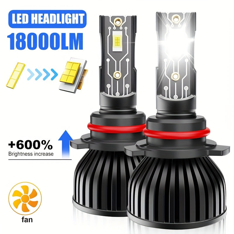 2-Pack H11 H4 H7 H1 LED Light Kit, Fog Light Kit, 6500K White Light, Air-Cooled Heat Dissipation, Easy Installation, 600% Brightness