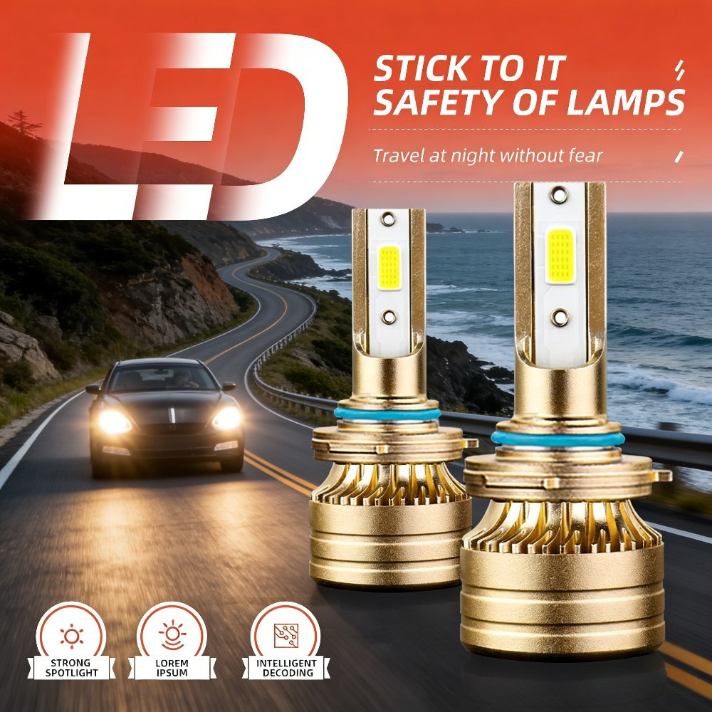 2-Pack H1 H7 H11 9005 9006 H4 LED Car Bulbs Canbus Vehicle LED Light High/Low Beam Fog Light 58860 Lumens 300W Ultra-Bright CSP Chip Anti-Glare Technology 800% High Brightness Easy Installation Cool White 6500K
